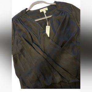 Long sleeve, black, wrap style shirt
